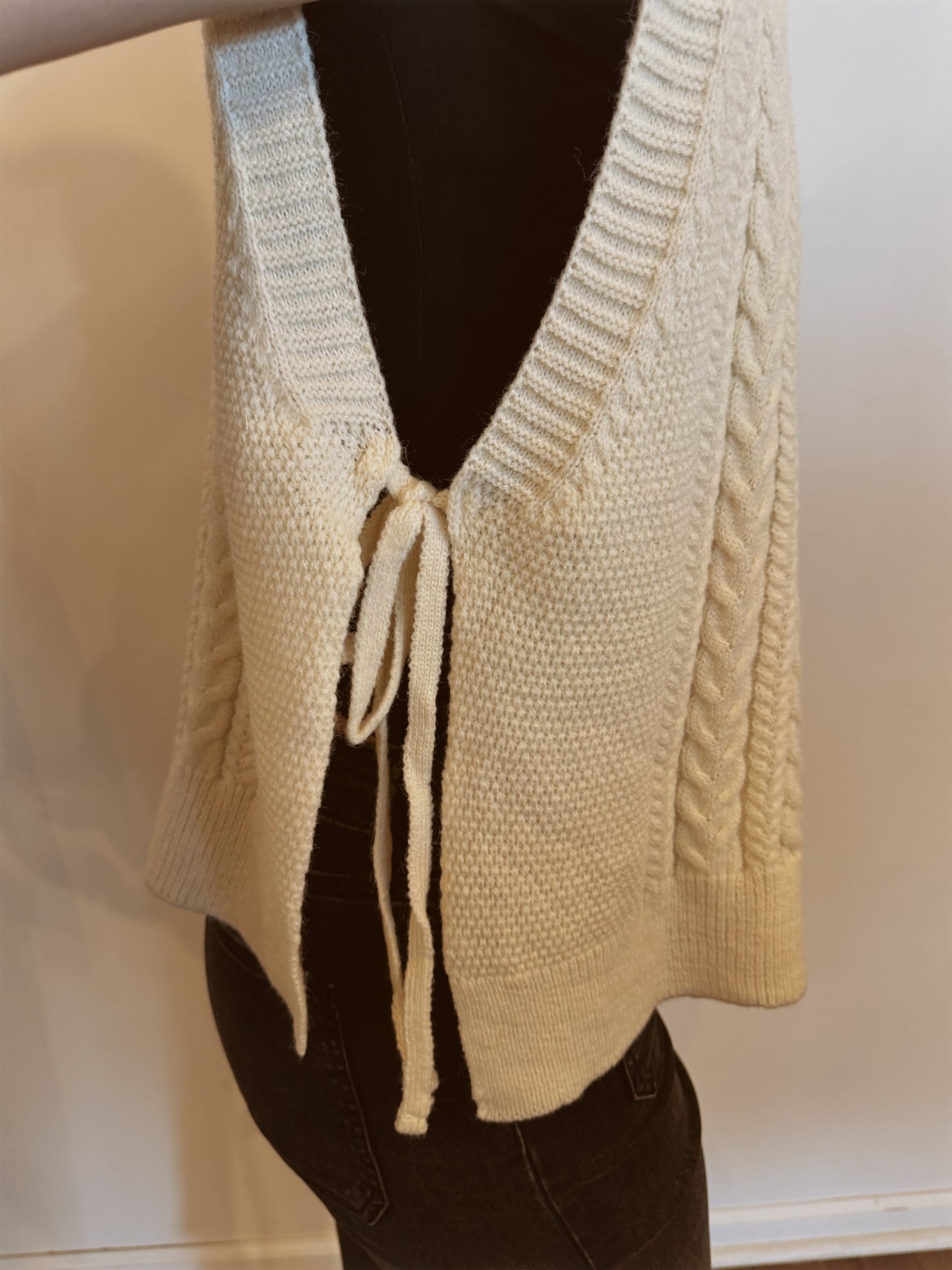 Cable Knit Side Tie Sweater Vest