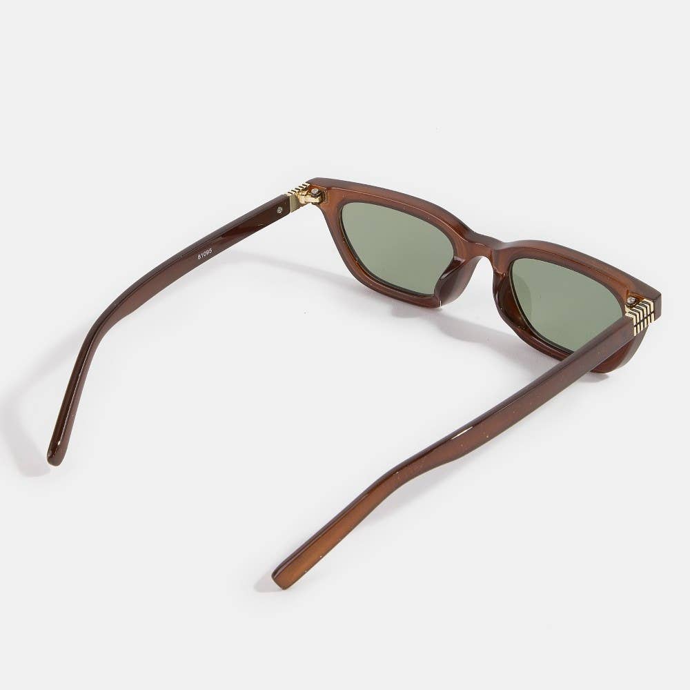 Wide Cat Eye Rectangle Sunglasses Set