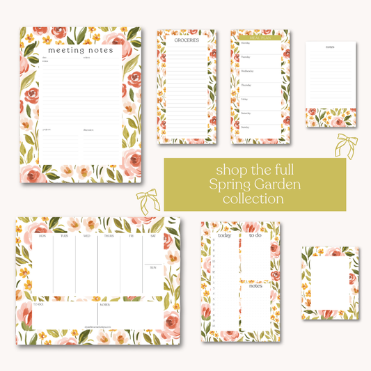 Spring Garden Magnetic Grocery Notepad