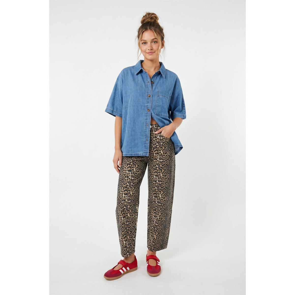 Everyday Denim Button-Up Top