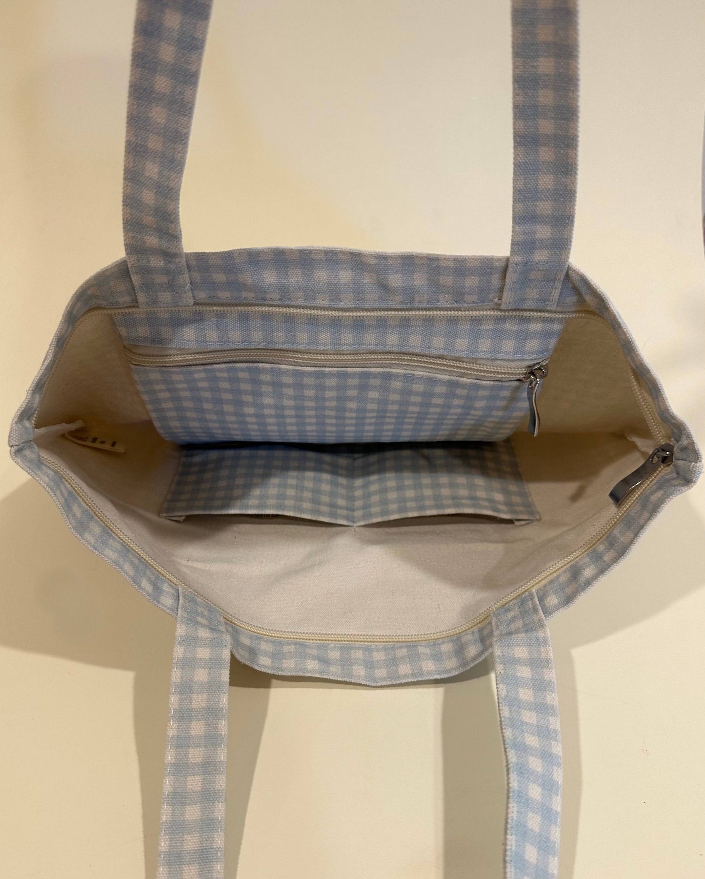 Blue Gingham Tote Bag