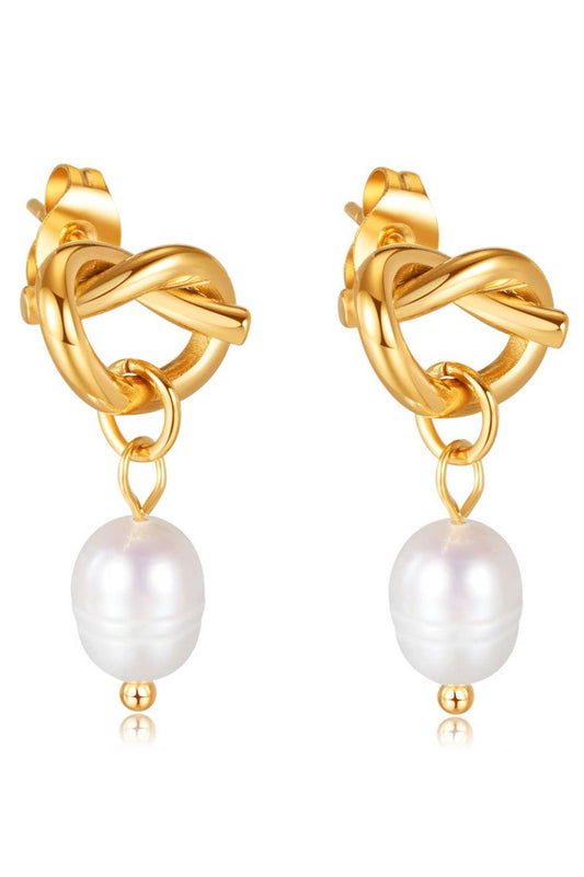 Golden Tide Pearl Earrings