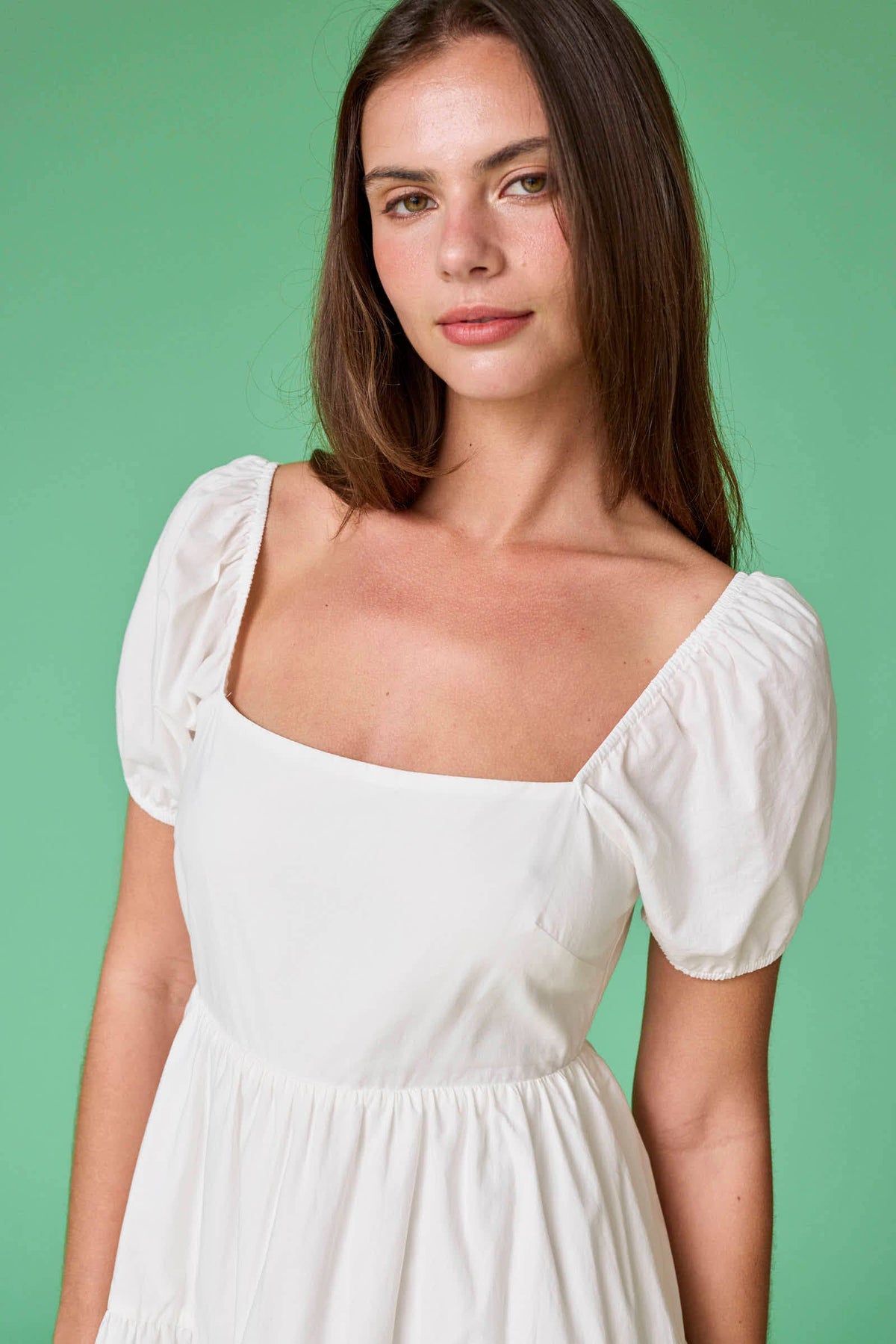 Puff Sleeves Mini Dress
