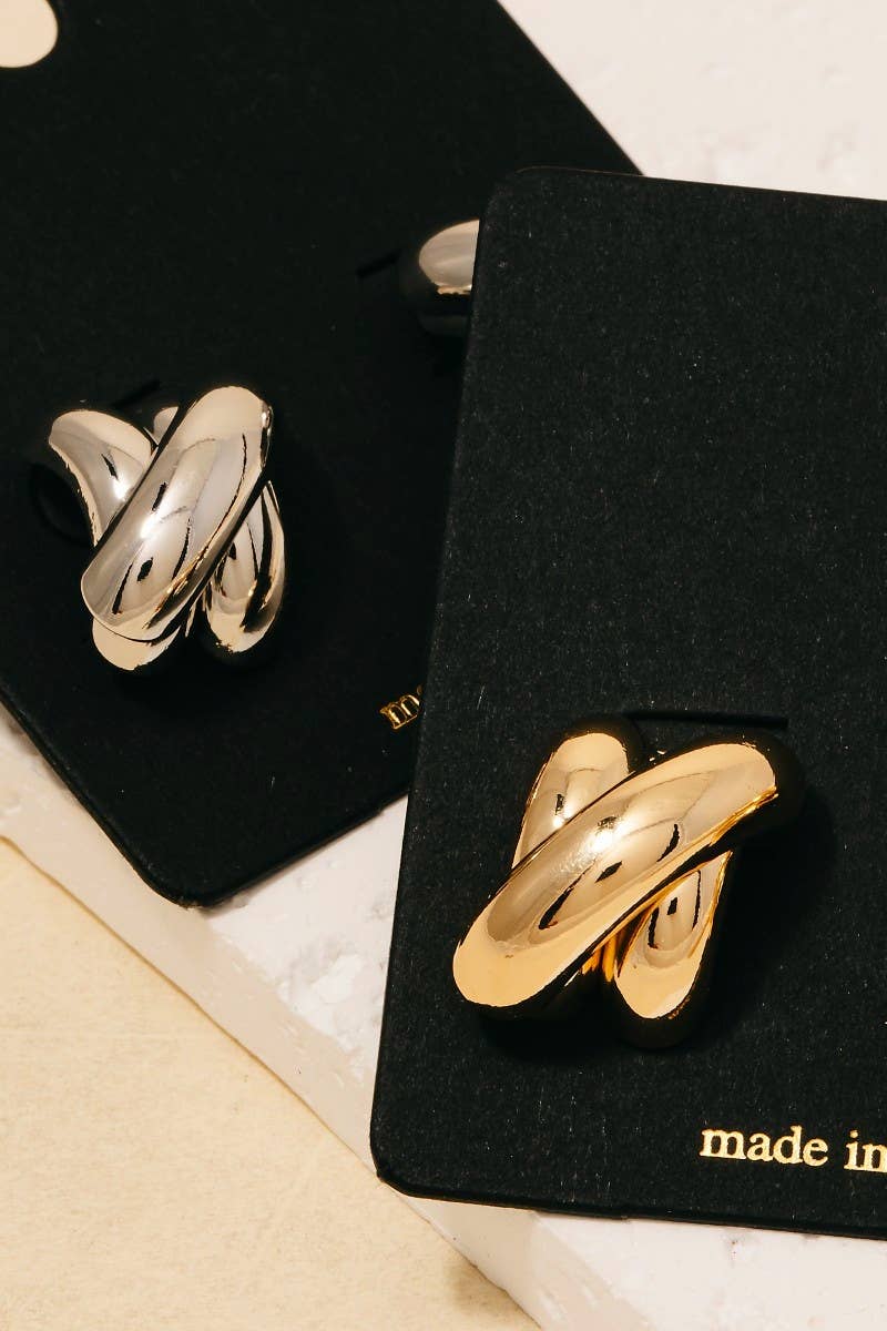 Layered Tubes Stud Earrings