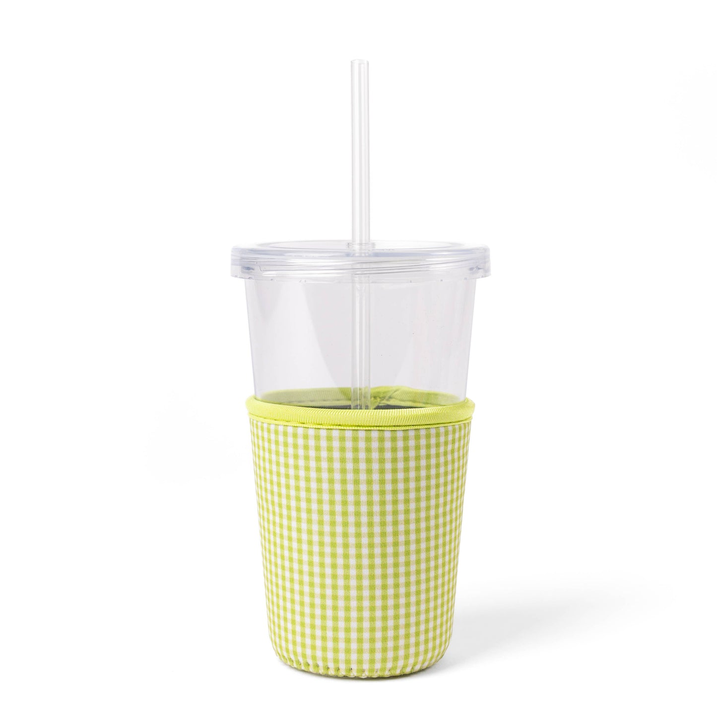 Green Gingham Drink Sleeve