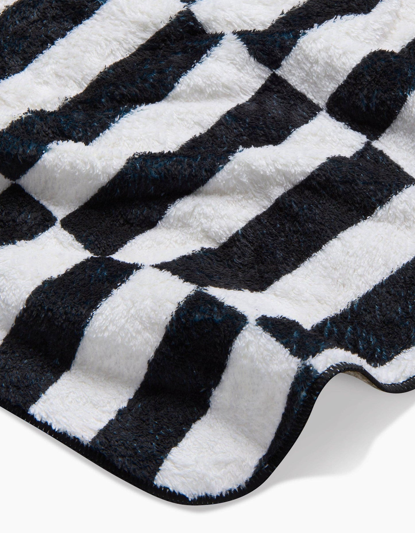 Long Check Plush Dog Towel