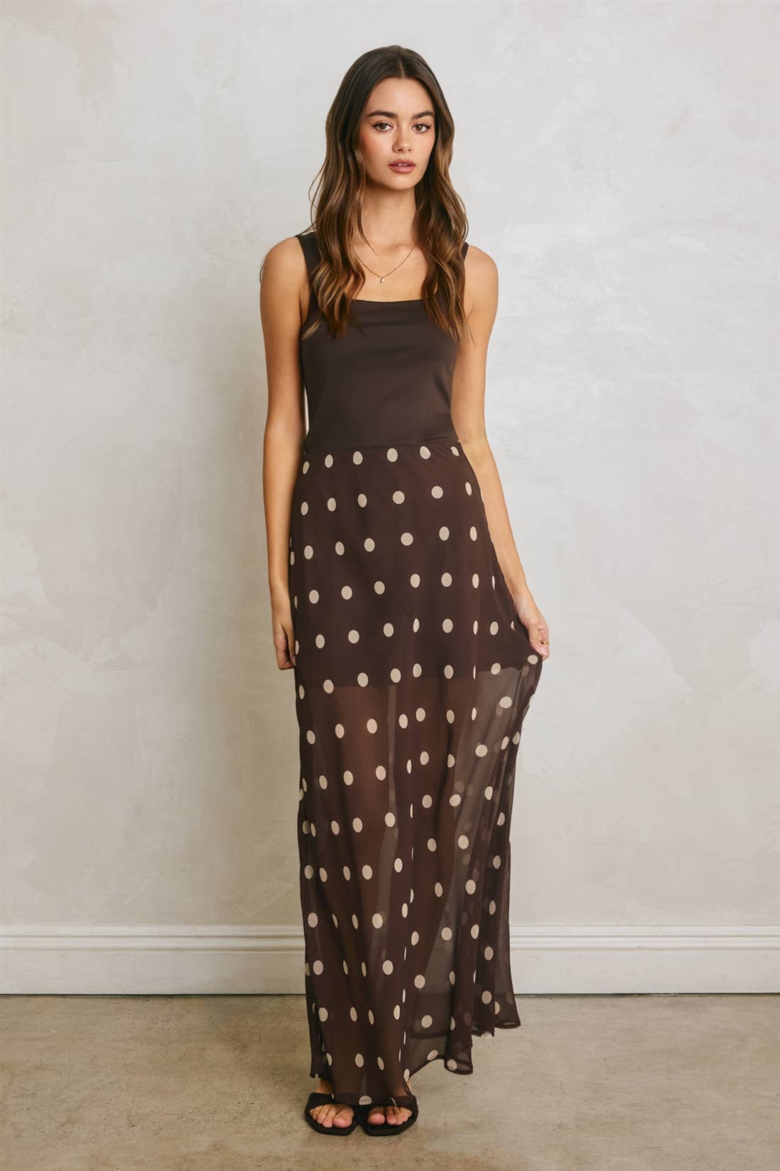 Polka Dot Maxi Skirt