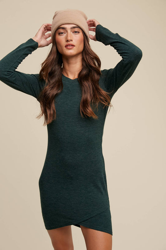 Cozy Ribbed Long Sleeve Knit Mini Dress