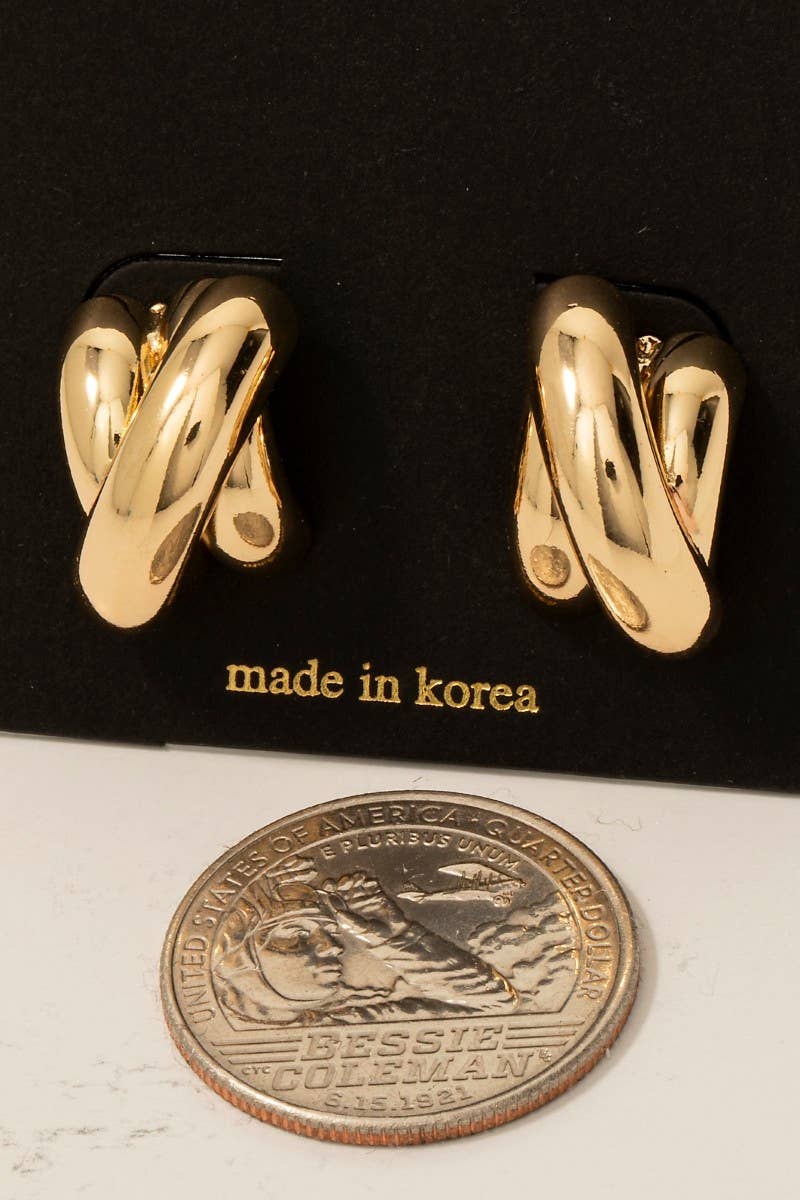 Layered Tubes Stud Earrings