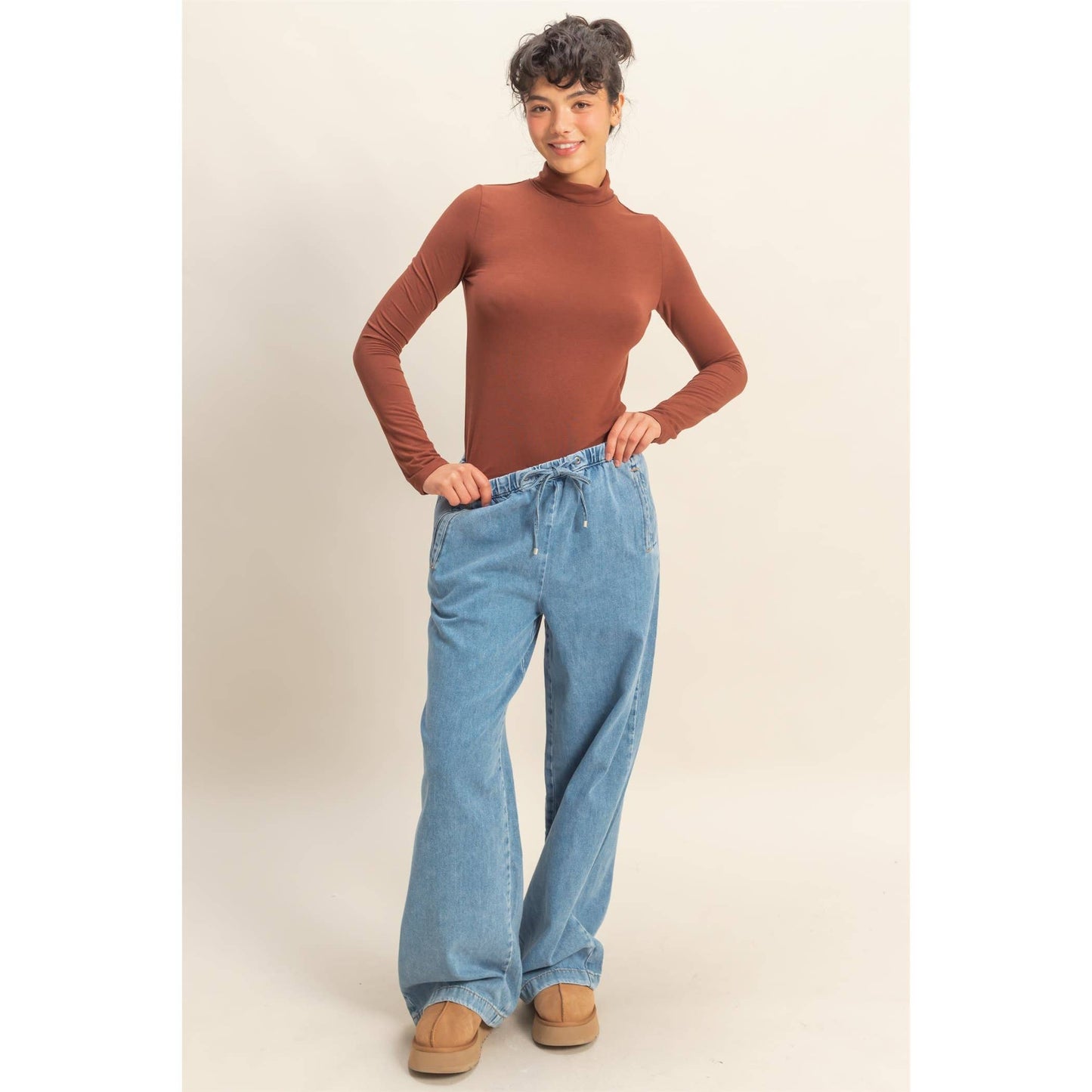 Turtleneck Long Sleeve Fitted Top