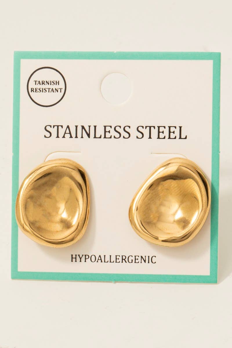 Oval Bowl Stud Earrings