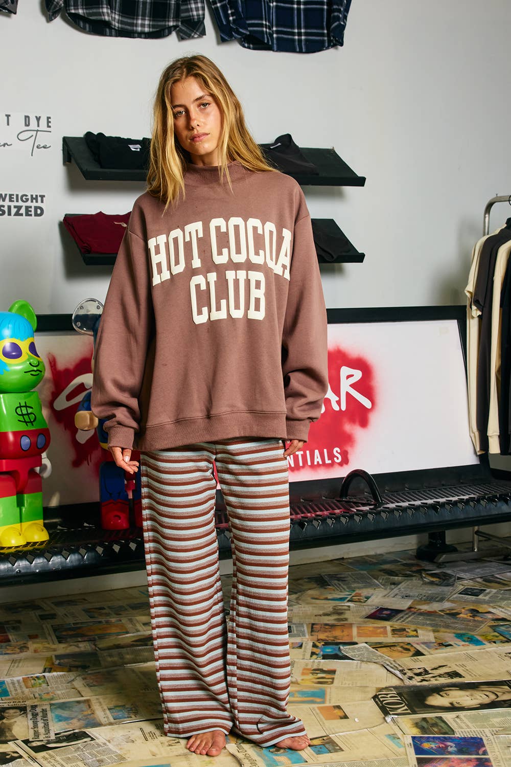 'HOT COCOA CLUB' Mock Neck Sweatshirt