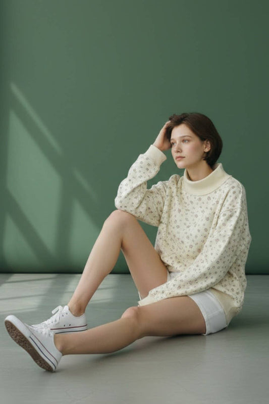 Falling For Flora Mockneck Sweatshirt