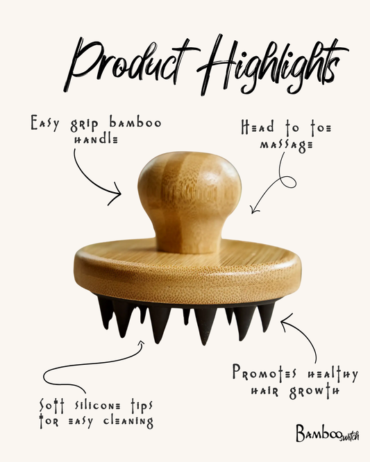 Bamboo + Silicone Scalp & Body Massager