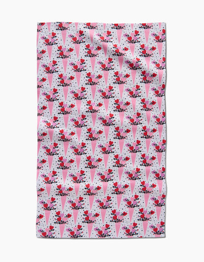 Geometry Love Bouquet Tea Towel