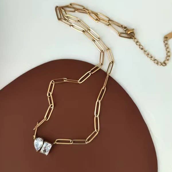 Twinkle Link Rhinestone Necklace