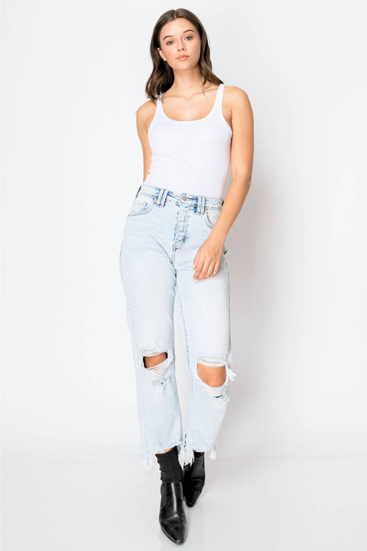 Smooth Fit Wide Leg Jeans