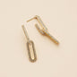 Linked 18K Gold Dip CZ Dangling Earrings