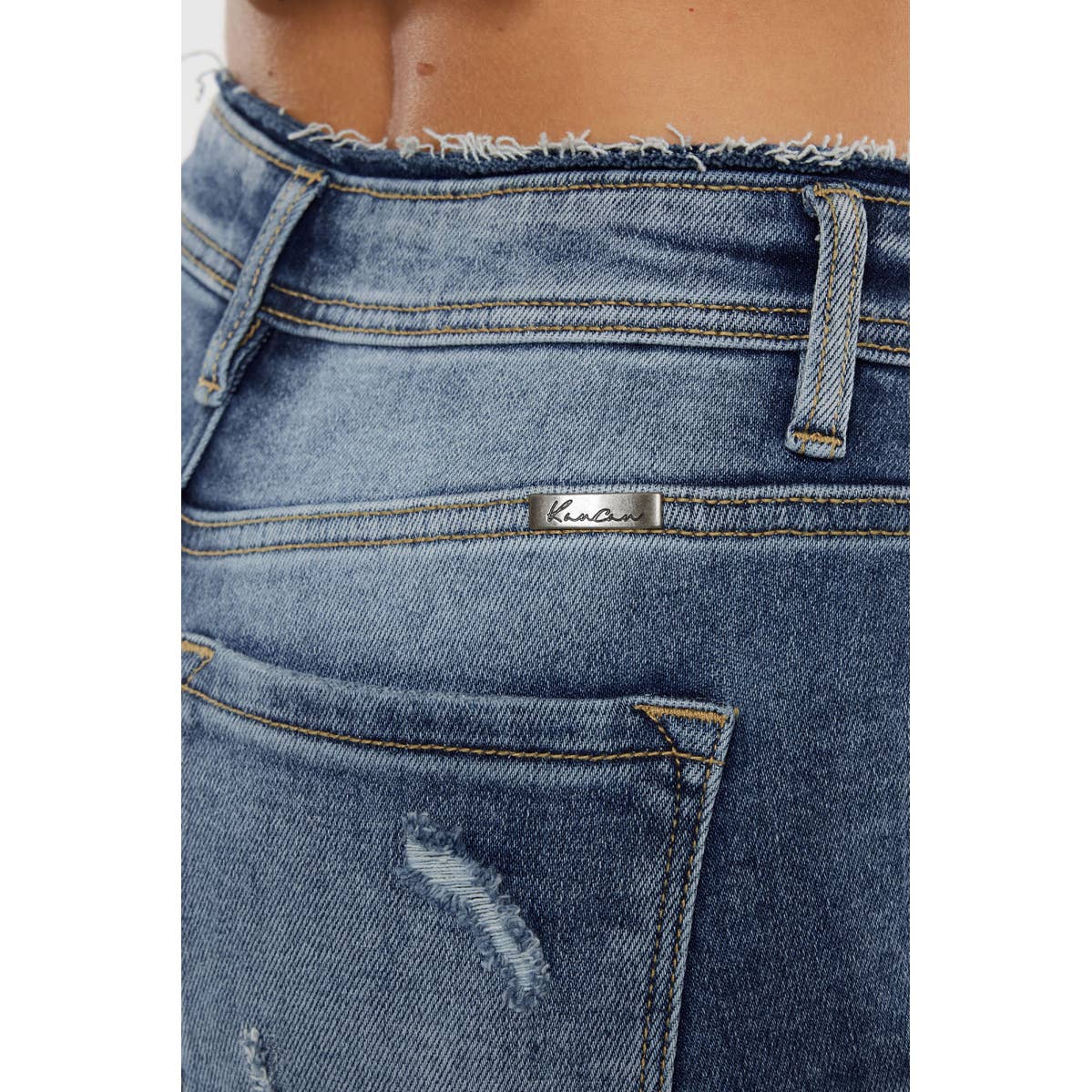High Rise Distressed Mom Jeans | Medium Wash