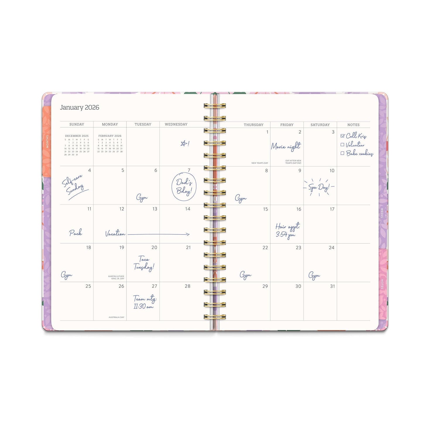 2026 Secret Garden Tri-Tab Planner