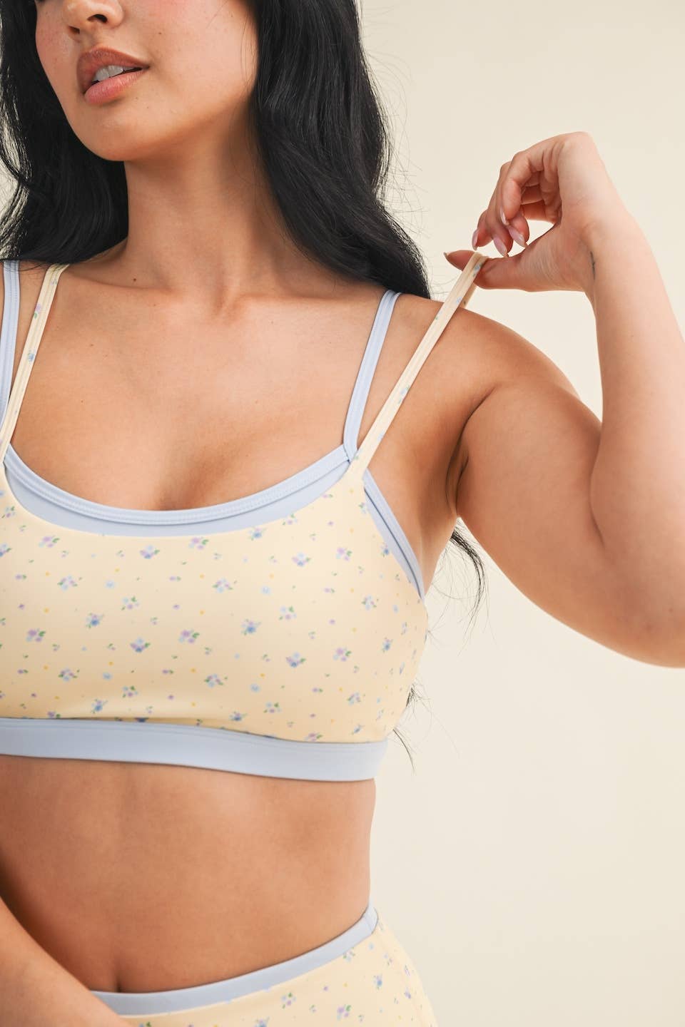 Ditsy Daisy Double Layered Sports Bra