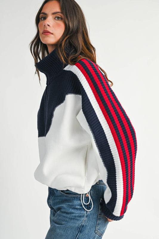 Vintage Varsity Half-Zip Pullover