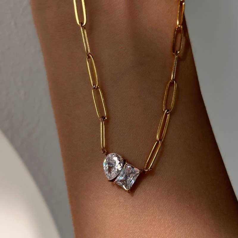 Twinkle Link Rhinestone Necklace
