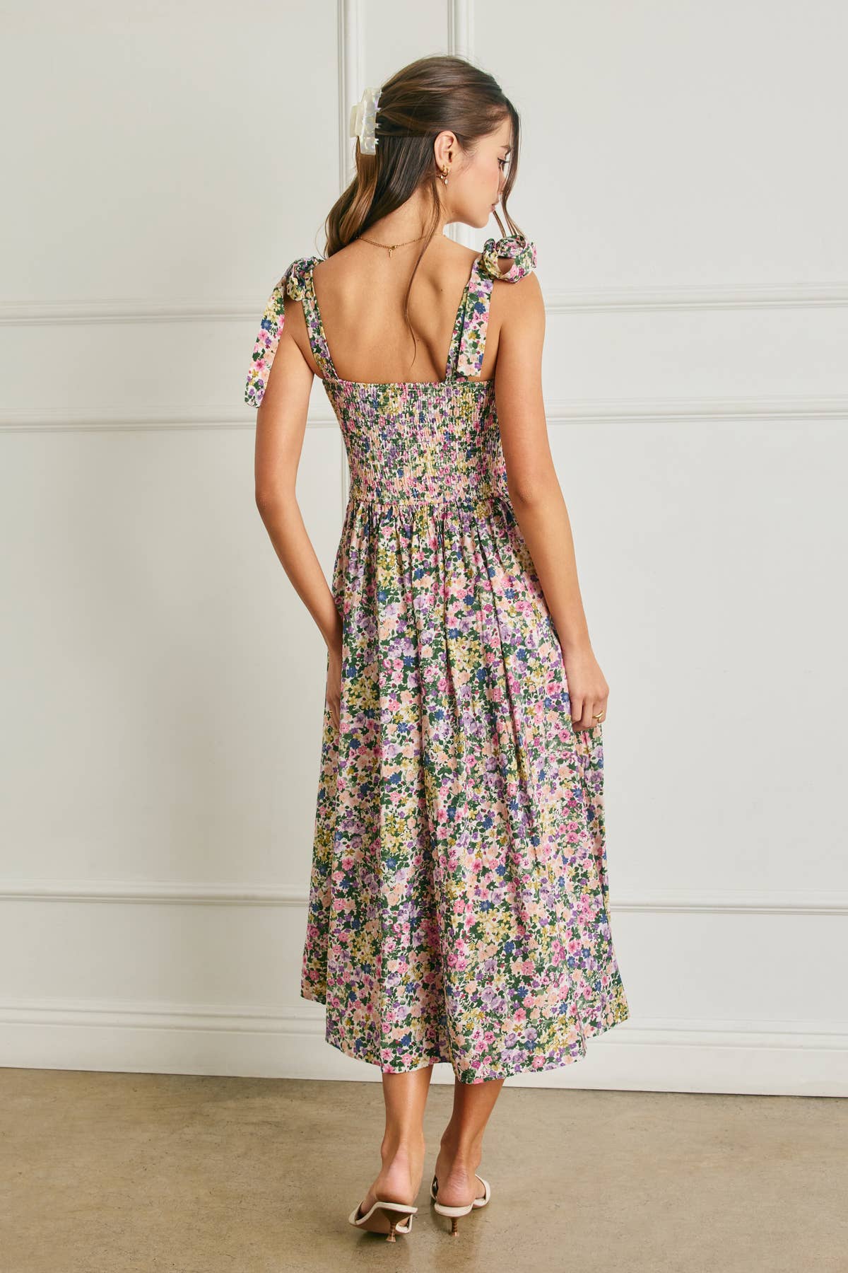 Floral Smocked Midi Dress