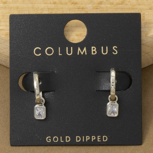 Golden Baguette Huggie Earrings