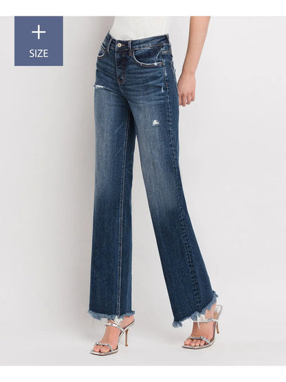 Plus High Rise Dad Jean | Dark Wash