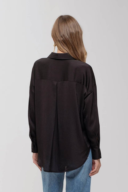 Eden Pinstripe Button-Down Top