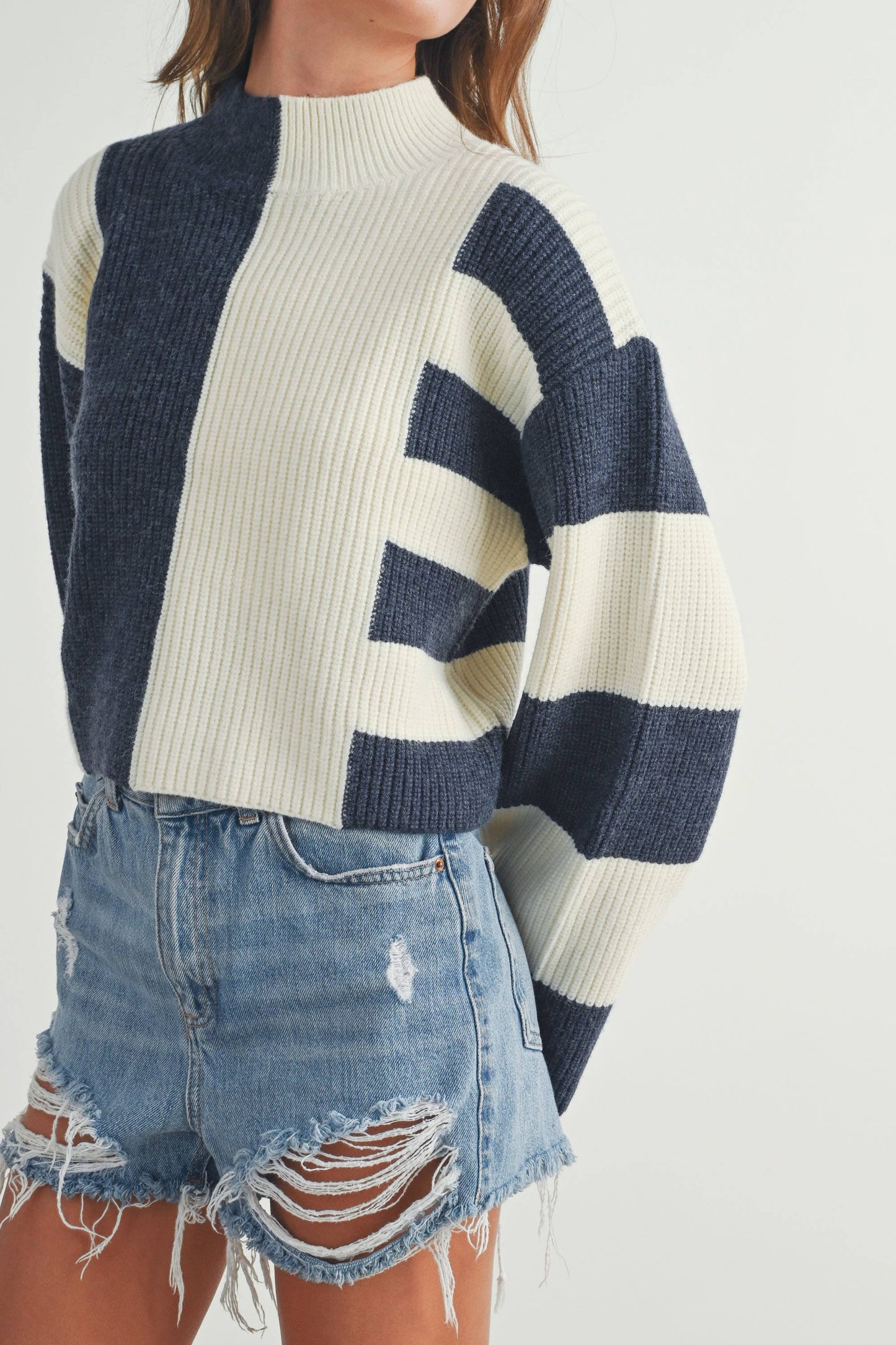 Olive Color-Block Sweater