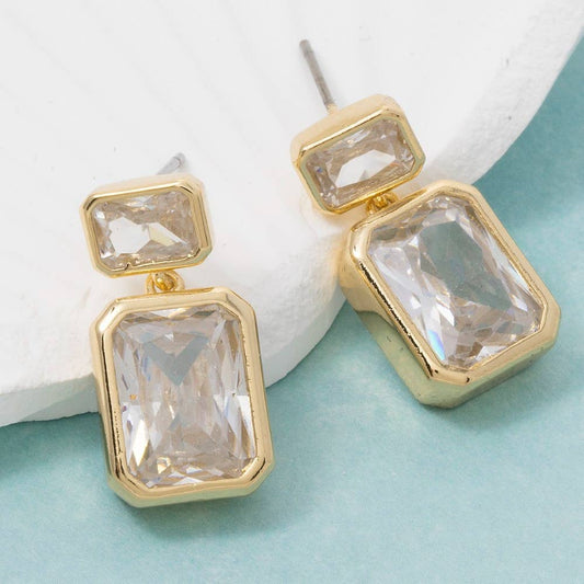 Gold Dipped Double Dangle Earrings