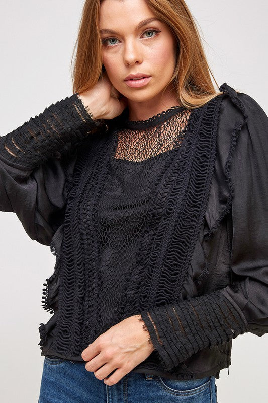 Fringe and Lace Top | FINAL SALE