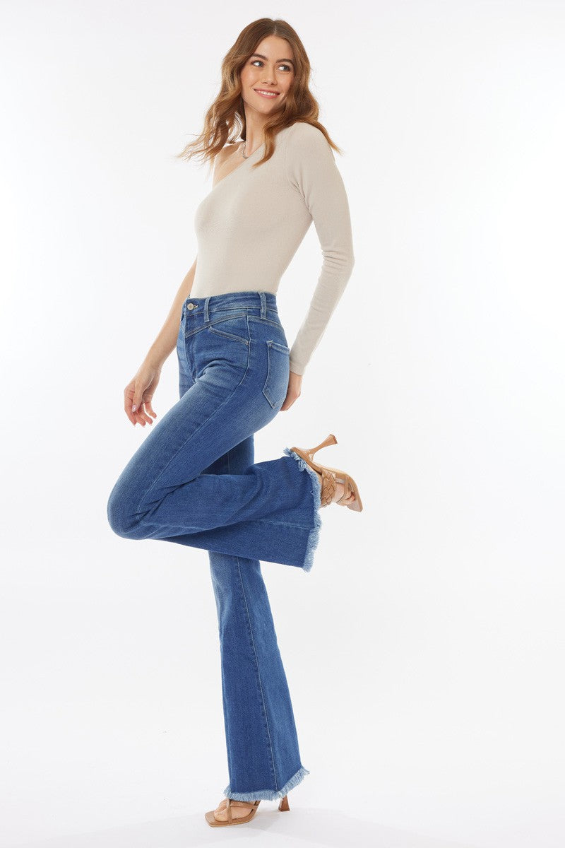 High Rise Flares | Medium Wash