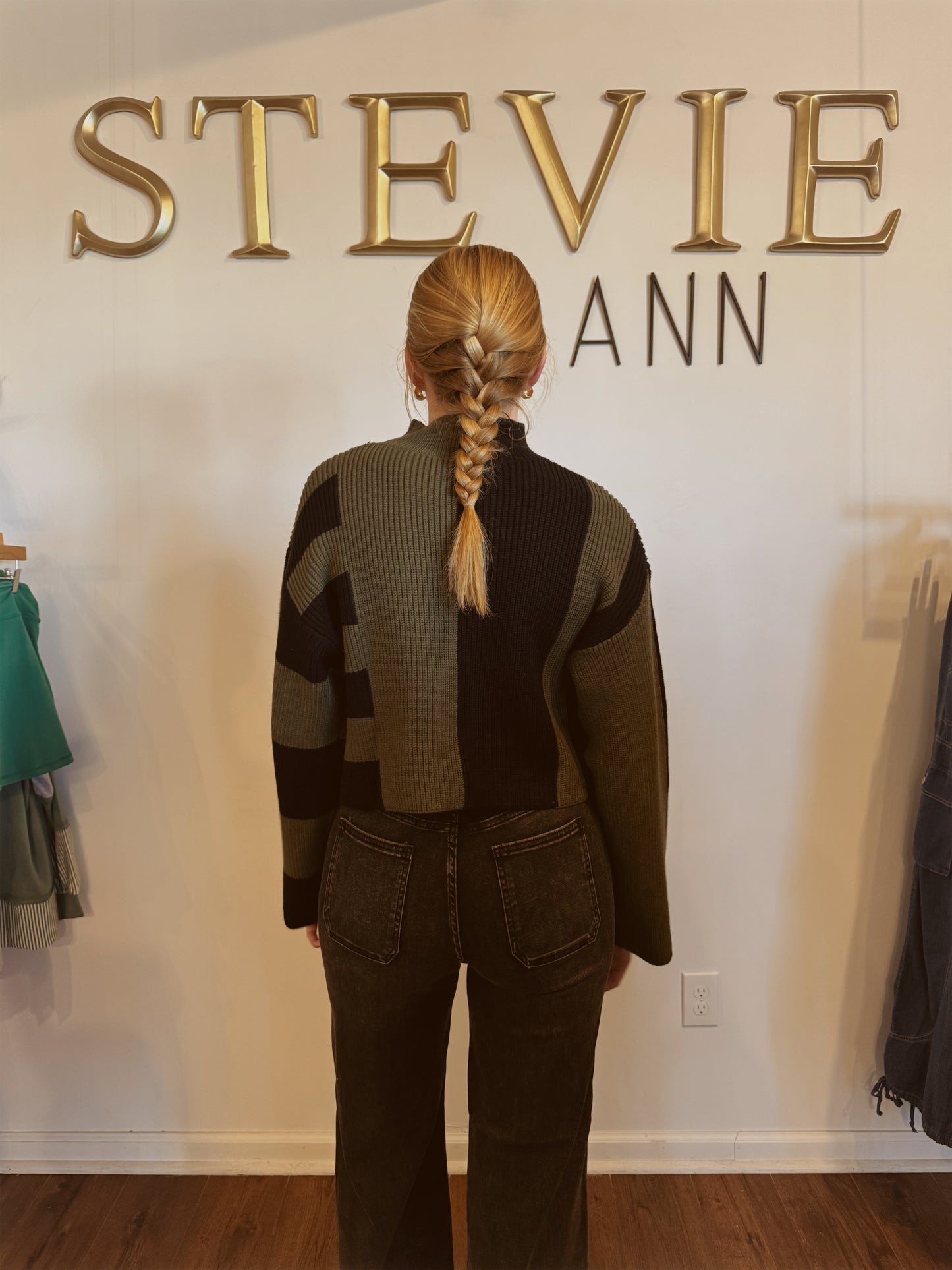 Olive Color-Block Sweater