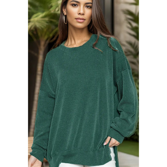Wave Rib Oversized Sweatshirt | Longer Length