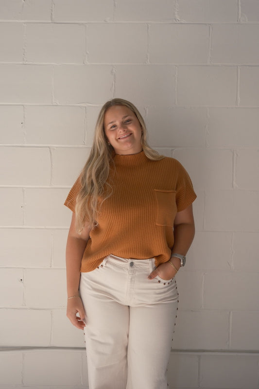 Camel Crush Ribbed Sweater