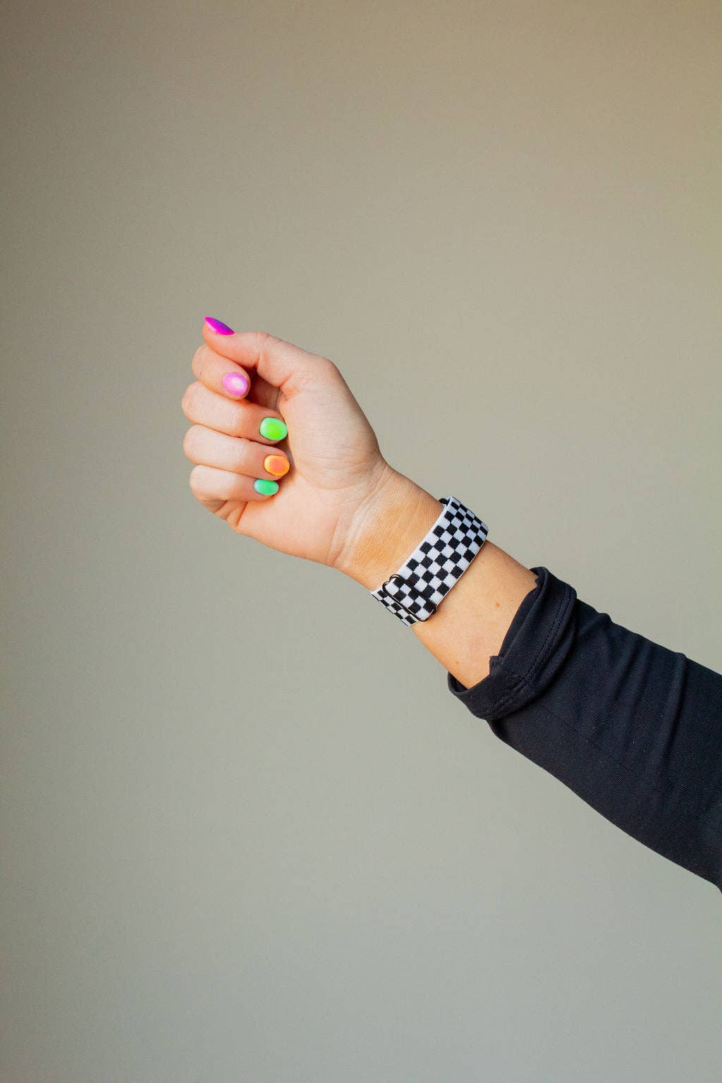 Black Checkerboard Adjustable Elastic