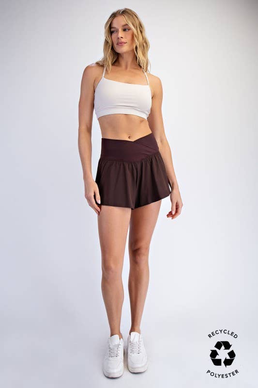 Crossover Flared Shorts