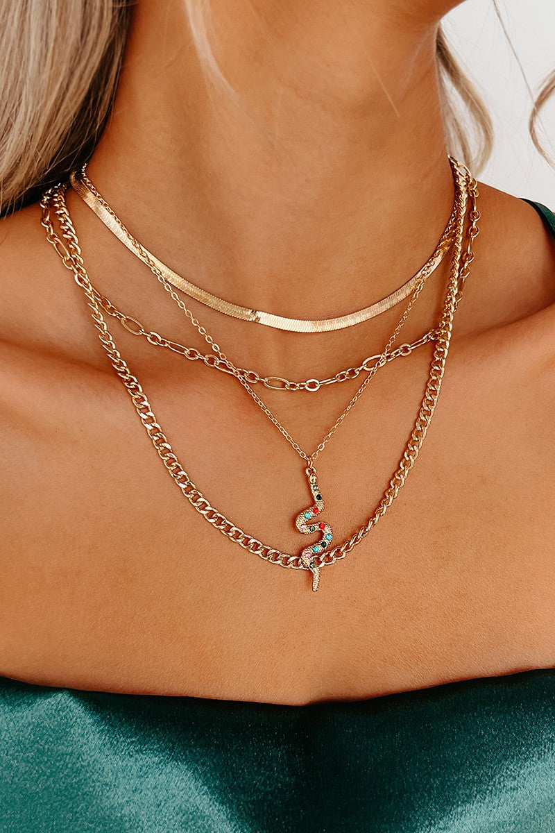 Snake 4 Chain Necklace