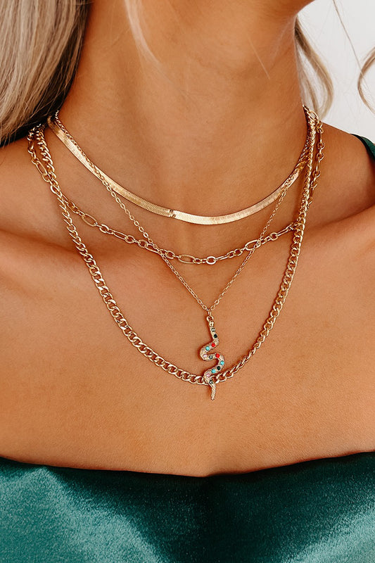 Snake 4 Chain Necklace