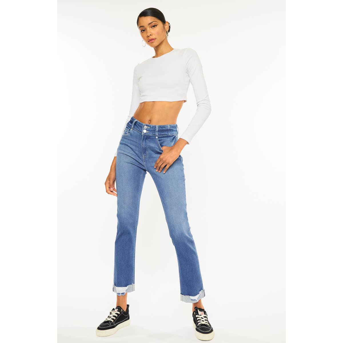 Plus Mom Jean | Medium Wash