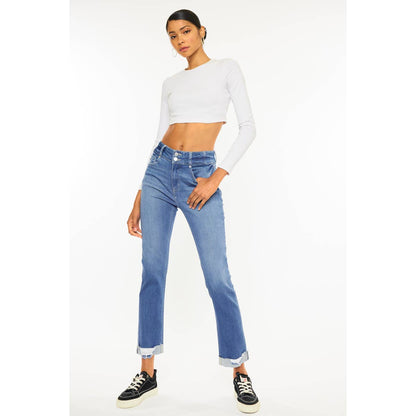 Plus Mom Jean | Medium Wash
