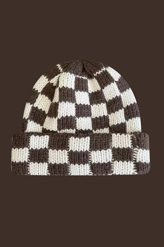 Thick Checkered Beanie | Choose Color