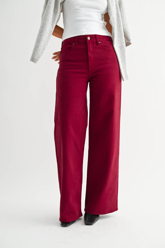Vintage Dark Cherry Palazzo Wide Leg – JBD