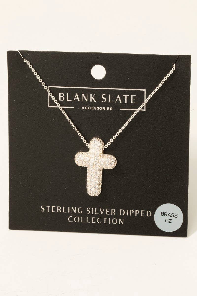 Bubble Cross Pendant Necklace
