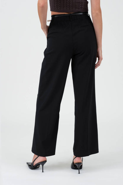 High-Waisted Pleated Wide-Leg Dress Pants