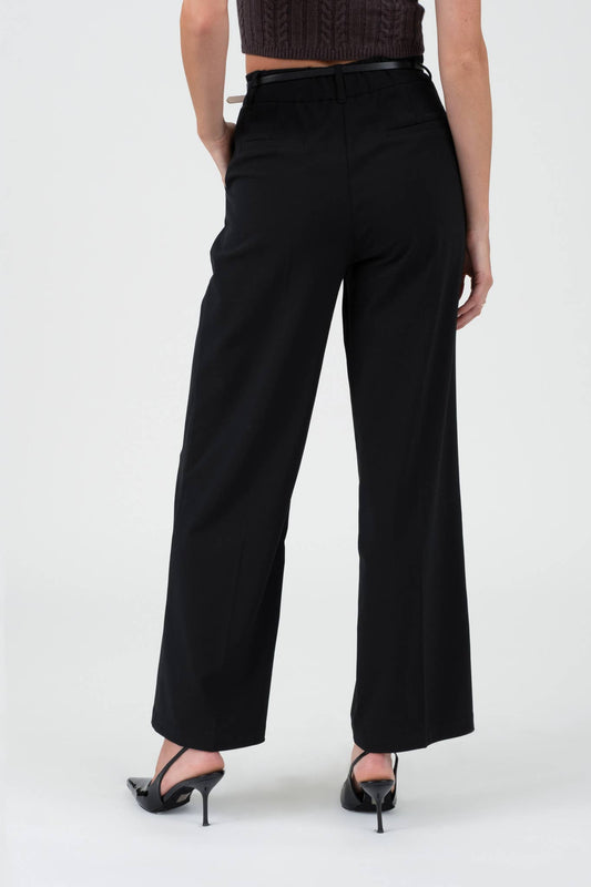 High-Waisted Pleated Wide-Leg Dress Pants