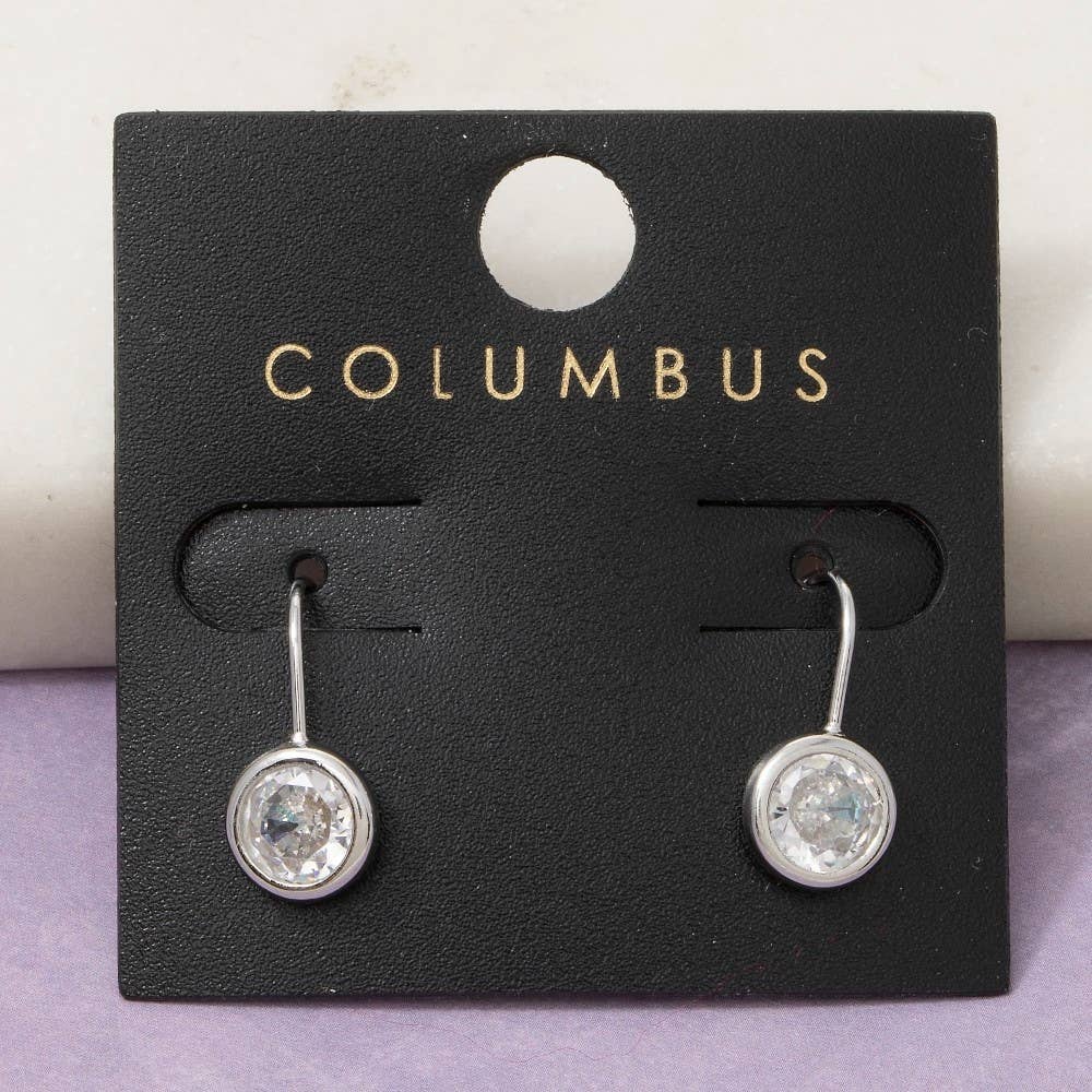 Radiant Round Bezel Drop Earrings